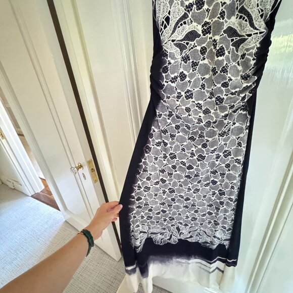 JONATHAN SIMKAI "Aldina" black and white lace effect maxi dress - SIZE M - Picture 6 of 8